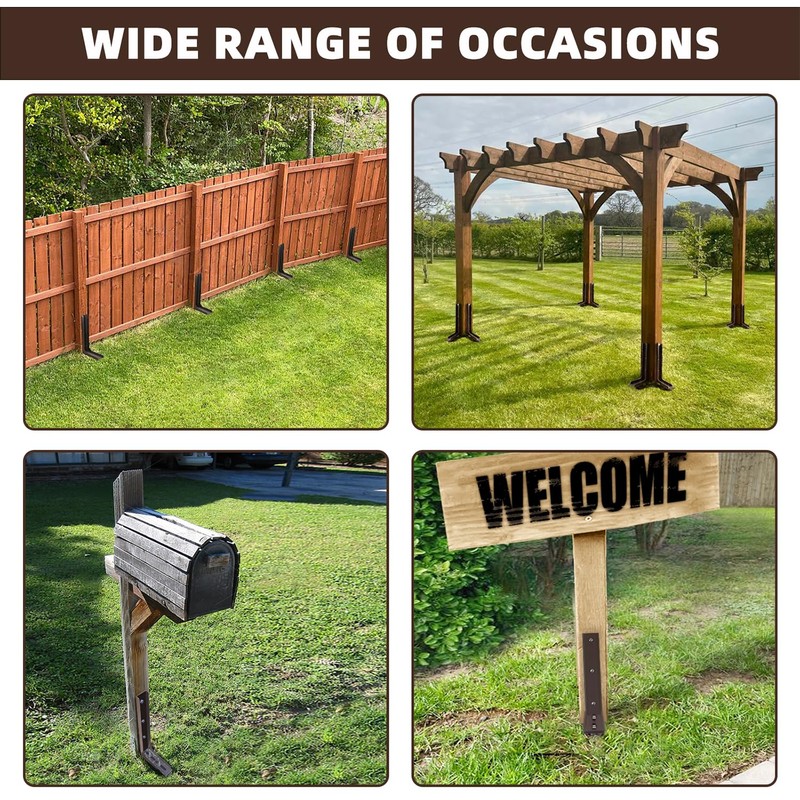 K.D STONEDGE Pack of 4 Adjustable Fence Post Repair Kit