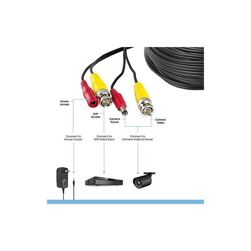 Amcrest 2-Pack 4K Security Camera Cable - 100FT BNC, All-in-One