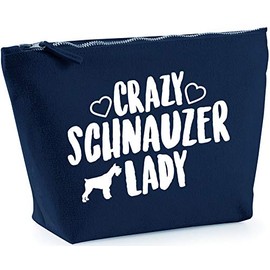 Hippowarehouse Crazy schnauzer lady dog printed make up cosmetic wash bag 18x19x9cm