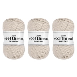 Rebower Cotton Yarn,100% Cotton Soft Knitting Yarn [for Hand DIY Bag Cushion Crocheting Knitting Project Home Decor] -3 Skeins of 150g/5.29oz(Per Skein 50g/109yards)/Milk White