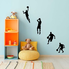 Basketball Wall Sticker, Vinyl Wall Sticker, Basketball Player Dunking Sticker, Playroom Decoration for the Boys' Room, 120 x 53 cm / 47.2 x 20.8 inches