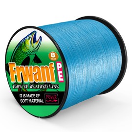 Frwanf Braided Fishing Line 8 Strands Super Strong PE Fishing String ExtremePower Fishing Braid Line for Saltwater and Fresh Water 250LB Test 300M/328Yards Blue
