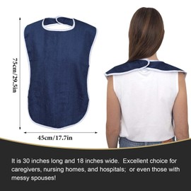 Hnonoxy Pack of 2 Adult Bibs, Waterproof Adult Bibs, Unisex Clothing Protection for Mother, Father, for Men, Women, Elderly, Disabled, dark
