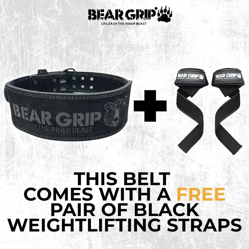 BEAR GRIP - Premium Suede Double Prong Weight Lifting Belt