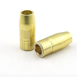 WeldingCity 2-pk Heavy Duty Gas Nozzle 199614 (Brass, 5/8" Bore) Compatible with Miller Roughneck, Spoolmatic and XR MIG Welding Guns