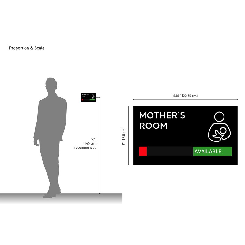 Kubik Letters Mothers Room Sign with Slider for Dual Messages