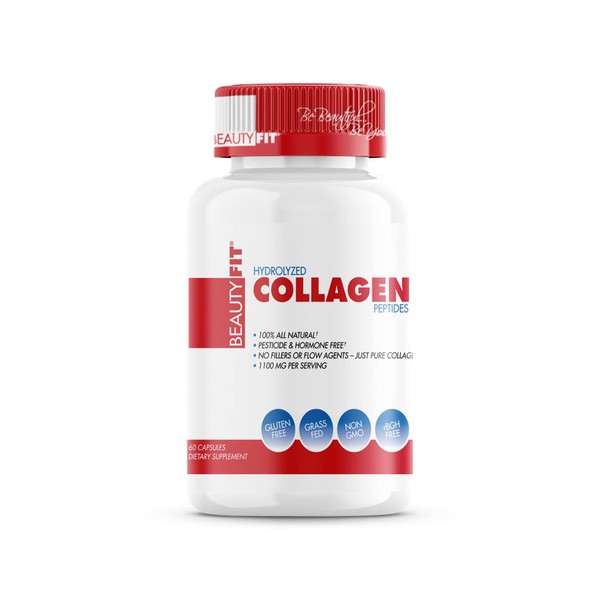 BeautyFit BeautyCollagen Hydrolyzed Collagen Peptides - Natural Source of Pure Collagen - Sourced from Brazilian Pasture-Raised Bovine - Supports Joints, Skin, Hair, and Nails - Unflavored - 23.3 oz
