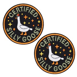 2 PCS Funny Goose Removable Tactical Hook Loop Embroidered Cute Animal Meme Morale Patch for Vest Harnesses Collars Leashes
