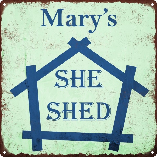 Unbranded Mary's Blue Green She Shed Wall Art Decor Garden
