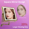 MIROAMZ Wall Mounted Lighted Makeup Mirror 1X/10X Square Brushed Gold