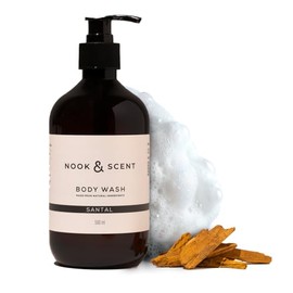 Body Wash Santal | 500 ml | Limpieza e Hidratación | Libre de Sulfatos y Parabenos, Vegano, Aceites esenciales, Aroma Amaderado y Sofisticado | Gel de
