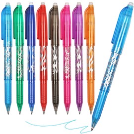 Erasable Gel Pens, Gel Ink Rollerball Pens for Make Mistakes Disappear, 0.5mm Liquid Ink Gel Pens Quick-Drying Rolling Ball Pens with Eraser for Kid Students Adults, 8-Pack-Colors