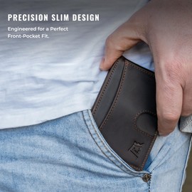 Kings Loot Money Clip Slim Minimalist Wallet for Men – RFID Blocking Leather Design with Money Clip – Front Pocket Bifold Holds 12 Cards – Stylish & Compact Wallets (Truffle)