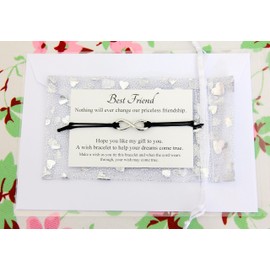 Lucor Best Friends Gifts | Bestie Gifts | Friendship Gifts | Infinity Wish Bracelet | Graduation Gifts | Gifts for Friends(Black)