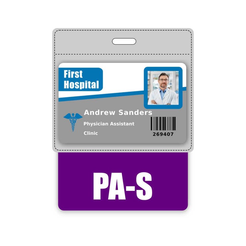 PA-S Badge Buddy Horizontal w/Height & Weight Conversion Charts (Oversized,