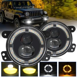 TopAutoGear 4-Inch LED Fog Lights 60W High-Intensity Off-Road Fog Lamp for Driving [ DOT] Compatible with 2007-2018 Jeep Wrangler Unlimited JK