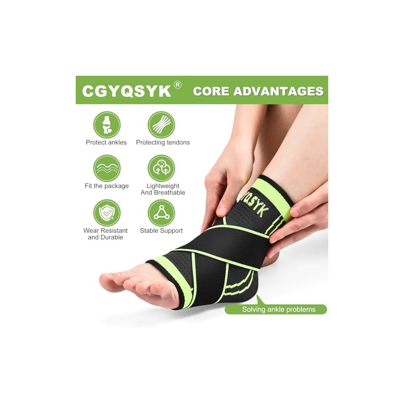 Ankle Brace, Adjustable Compression Ankle Support Men & Women, Strong