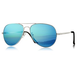 SODQW Aviator Sunglasses for Women Men Oversized with Metal Frame, Mirrored Polarized Aviator Sunglasses with UV Protection