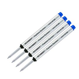 Lanier Refill Combo Pack - 4 Schmidt 8126Mini Capless System Rollerball Refill Blue Fine Tip