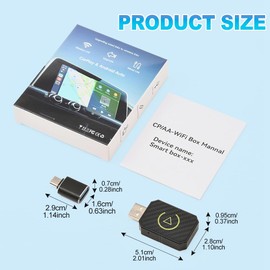 XhuangTech Wireless Carplay Adapter, IOS Android Auto Wired to Wireless Carplay Dongle Box 2 IN 1 Plug and Play, Auto Connection Seamless Control USB-C Adapter for Car Support Wired Carplay
