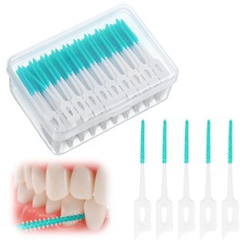 Heclia 160Pcs Portable Soft Silica Toothpicks, Easy to Use Dental Picks for Adults Teeth Cleaning, Disposable Interdental Brushes with Convenient Carry Case, Dentist Recommended Floss Sticks