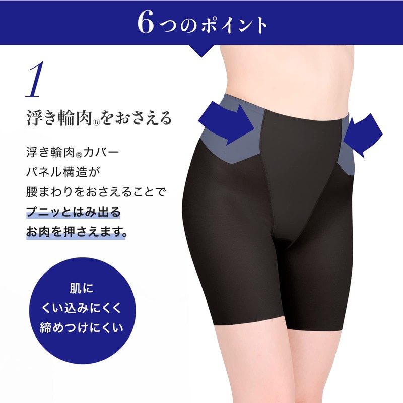 Lucien Women's Girdle Shorts, Suppressing Float Flesh and Clean Waist,