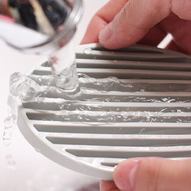 Cosmos 3 Pack Gray Color Oval Shape Silicone Shower Soap Dish Soap Holder Soap Tray