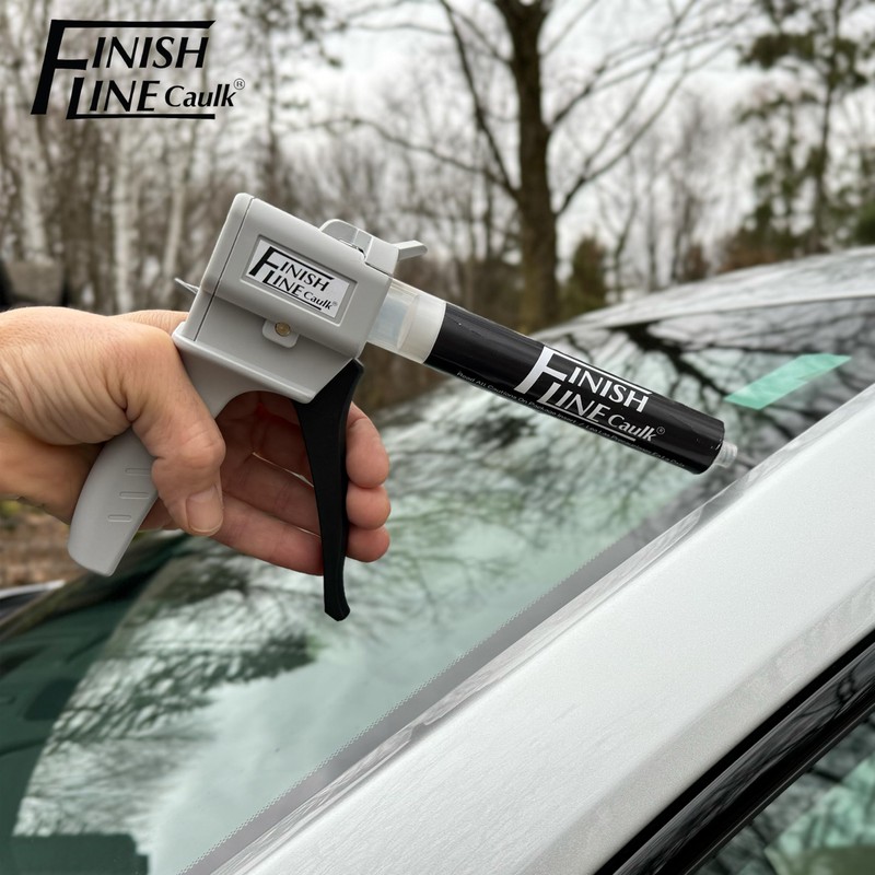 Finish Line Caulk Acrylic Urethane Elastomeric Sealant and Precision Hand