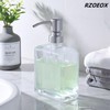 Rzoeox Clear Glass Soap Dispenser with Brushed Nickel Pump, 13.5