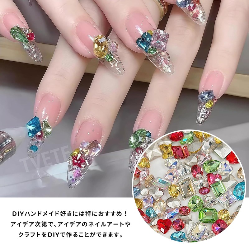 パンクネイルアートチャーム ネイルパーツ メタルパーツ ネイルパーツ ハート型 夏のキャンディ 金属部品 3D スタッズ デコパーツ