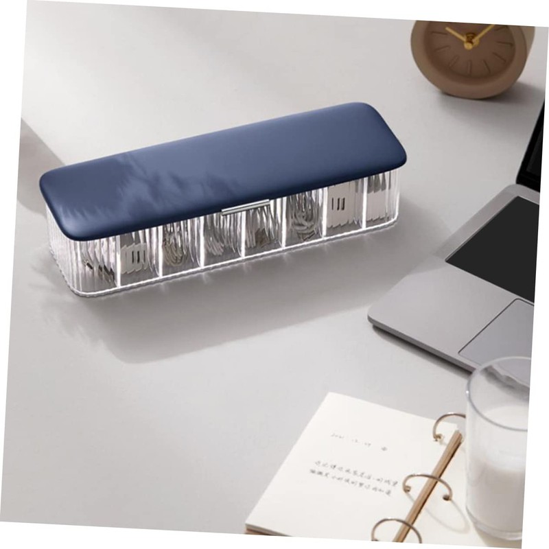 Gadpiparty Cord Management Box Lid Multi-Compartment Cable Organizer Blue Dustproof