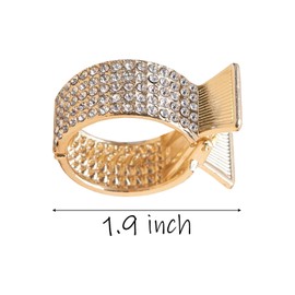 2 Pcs Hair Claw Clips, Rhinestone Hair Barrettes Gold Metal Silver Hair Ponytail Holder Hair Accessories For Women Girl Bridesmaid Bride Lady Wedding Prom Gift (Color 4)