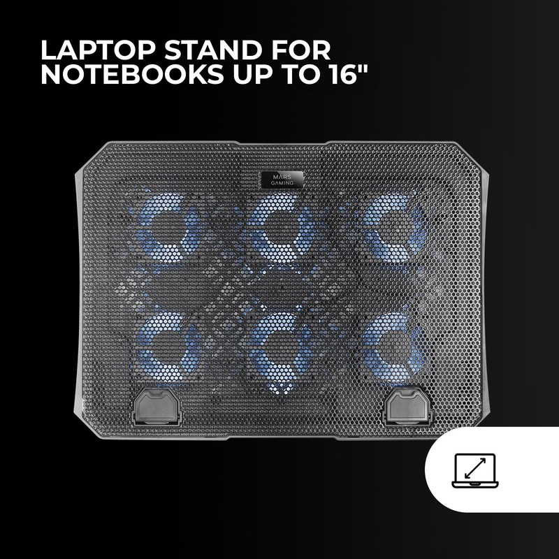 Mars Gaming MNBC23, Cooling Base and Stand 16 Inches, 6