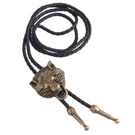 Coolla Bolo Tie Handmade Western Cicada Pendant for Women Men Black, Leather