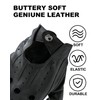 LIBO Genuine Leather Driving Gloves for Men Women, Unlined Full