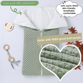 LLmoway Baby Receiving Blanket Boys Girls Soft Knit Swaddle Warm Newborn Wrap Sleeping Bag for Infant 0-12 Months Green