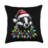 Honey Badger Ratel Christmas Hat Xmas Throw Pillow