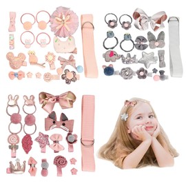 CHEVVY 54 Stück Kinder Haarschmuck Haarspangen Set Nette Haarschleifen Geschenke für Mädchen Klein Haarclips Kopfschmuck Haarklammern für Baby Kinder Mädchen