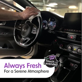 Wipex - Toallitas de limpieza para interiores de coche, con base en plantas, esencia de lavanda, seguras para vinilo, hule, plástico, piel, cromo, acabado mate no grasoso, protector UV, suministros