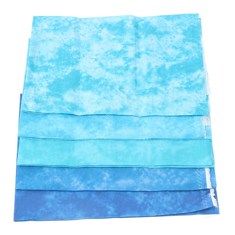 5Pcs Cotton Quilting Fabric Smudge Dyed 19.7in Long 17.7in Wide