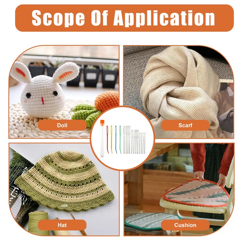 16 Piece Sewing Needles Set - 3 Sizes Darning Needle,