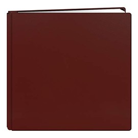 Pioneer 12 Inch by 12 Inch Postbound Leather Family Treasures Memory Book, Red