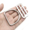 Hamineler 4Pcs 2 Inch Stainless Steel Slide Buckle Adjuster Sliders,