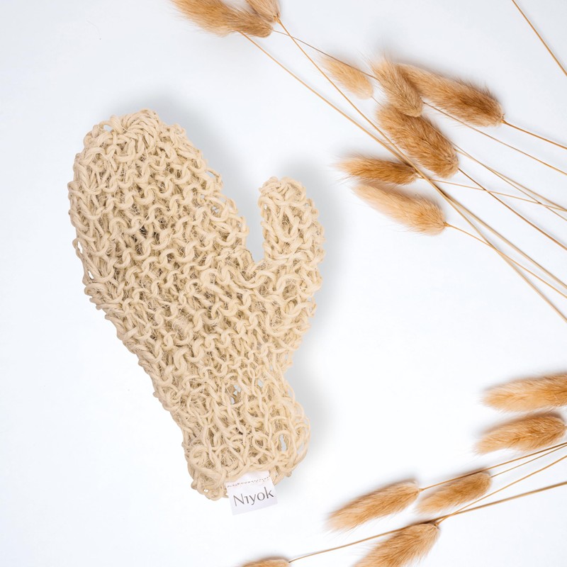 Niyok® Massagehandschuh aus Sisal • Sanfte Reinigung & Massage für