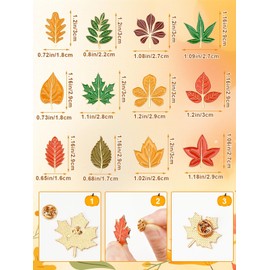 JUNEBRUSHS 28PCS Fall Leave Enamel Pins Cute Maple Leave Brooch Pins for Fall Thanksgiving Theme Birthday Party Classroom Favor Supplies Exchange Gift Clothes Hat Accessories