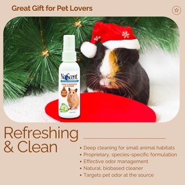 No Scent Small Animal Guinea Pig Cage Cleaner | Hamster & Rabbit Habitat Pet Odor Spray (8 Fl Oz / 237 mL)