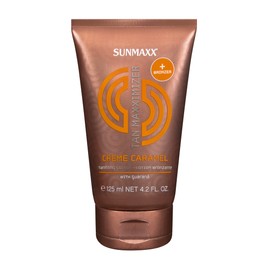 Sunmaxx TAN MAXXIMIZER Cream Caramel Tanning Lotion + Bronzer | Self-Tanner | Delicate Caramel Aroma | Guarana Extract | Bronzer Effect | Tanning Pigments