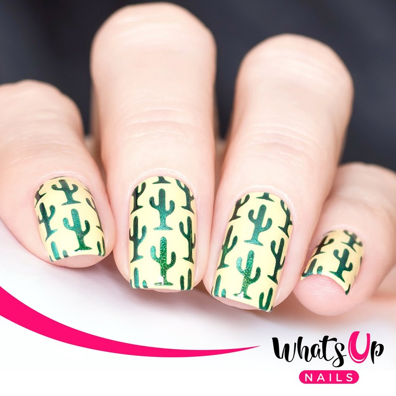 Whats Up Nails - Cactus Vinyl Stencils for Nail Art