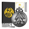 DND Wizard Pocket Watch Shell Case with Chain & Dice