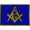 4 PCS Masonic Blue Flag EMBROIDERED PATCH iron-on FREEMASON SQUARE
